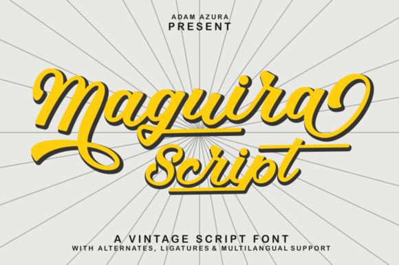 Maguira Script: A Bold Retro Script Font for Small Business Branding