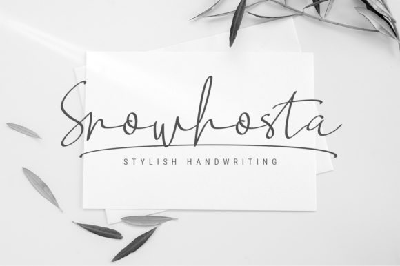 Snowhosta Script: A Delicate Cursive Font for Handmade Labels & Printables